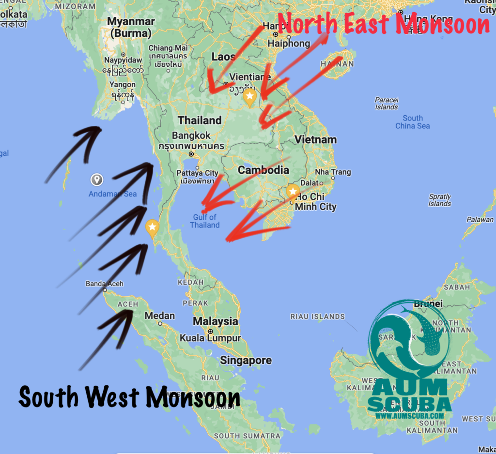 Thailand's monsoon map phuket scuba diving